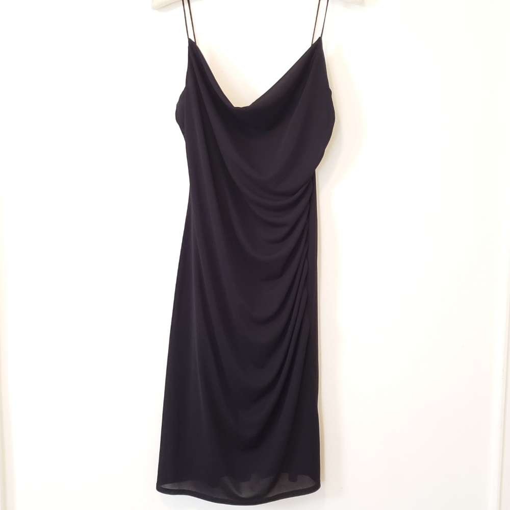 David Meister Black Spaghetti Strap Dress